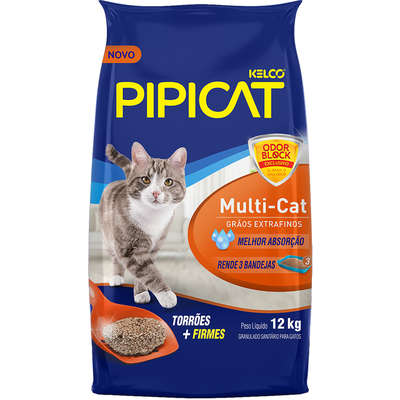 Areia Sanitária Kelco Pipicat Multicat - 12 Kg