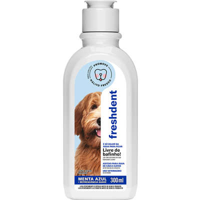 Solução Procão Higiene Bucal Fresh Dent Menta Azul para Cães